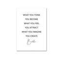 Canvasdoek - "Buddha Hoofd/Buddha Quote" - apart of als 2 delen, 11 maten