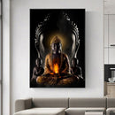 Canvasdoek - "Buddha met Vuur in Meditatie" - 9 verschillende maten