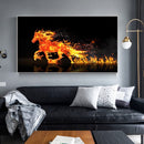 Prachtig paard in vuur canvasdoek schilderij poster dieren