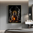 Canvasdoek - "Buddha met Vuur in Meditatie" - 9 verschillende maten