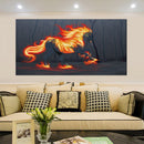 Prachtig paard in vuur canvasdoek schilderij poster dieren