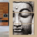 Zwart/Wit Buddha Canvasdoek 3 Delen - Indigo Markt