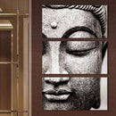 Zwart/Wit Buddha Canvasdoek 3 Delen - Indigo Markt