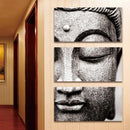Zwart/Wit Buddha Canvasdoek 3 Delen - Indigo Markt