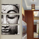 Zwart/Wit Buddha Canvasdoek 3 Delen - Indigo Markt