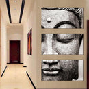 Zwart/Wit Buddha Canvasdoek 3 Delen - Indigo Markt