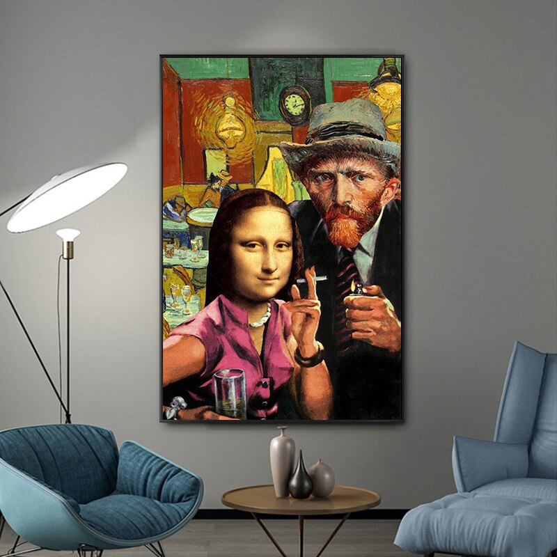 "Mona Lisa en Vincent van Gogh" - humor