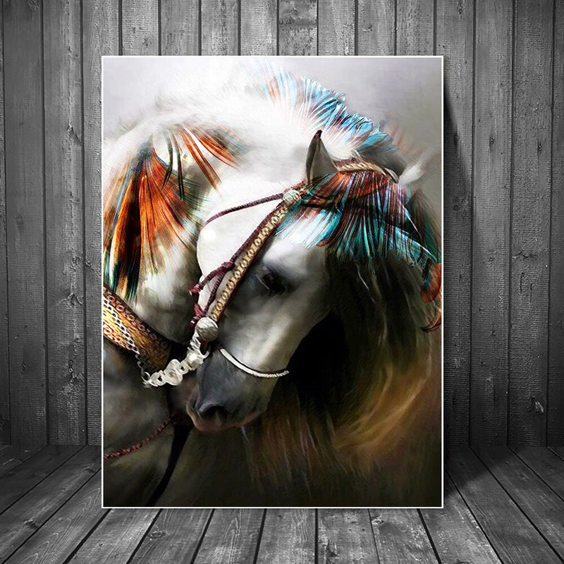 paard canvasdoek schilderij poster
