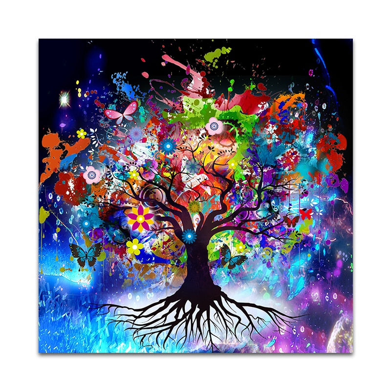 Levensboom -Canvasdoek - Levensboom Schilderij - Levensboom Poster - Boom van het leven