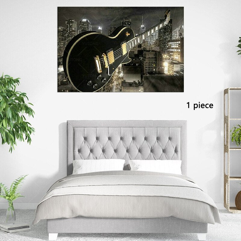 gitaar canvasdoek schilderij poster