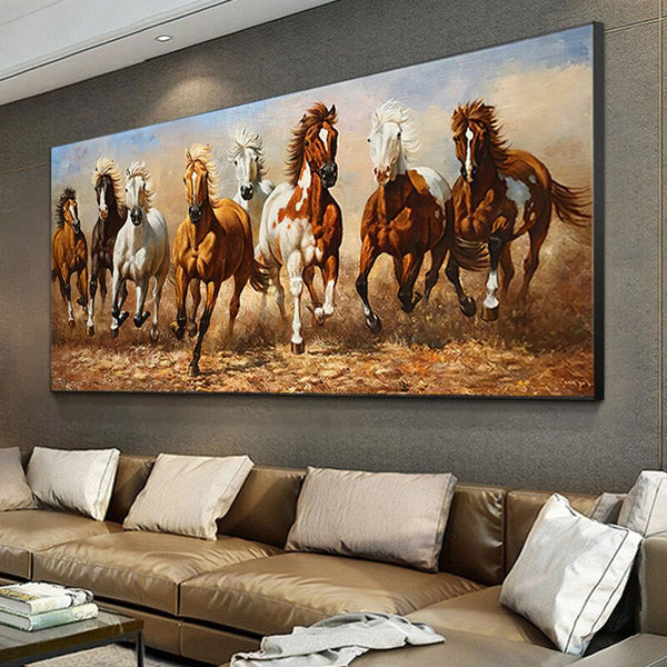 Rennende paarden canvasdoek paard op schilderij paard poster voor dieren