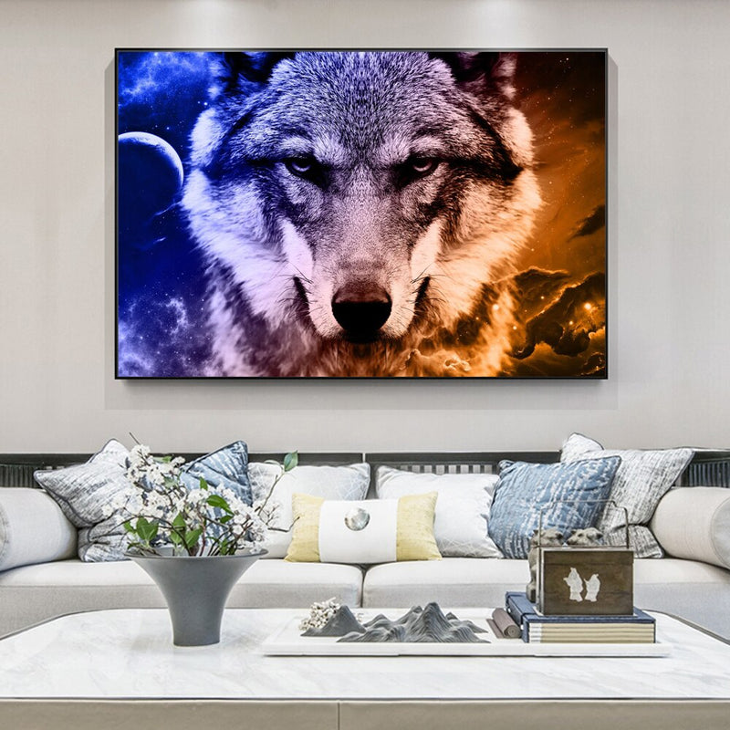 Wolf dieren canvasdoek schilderij poster