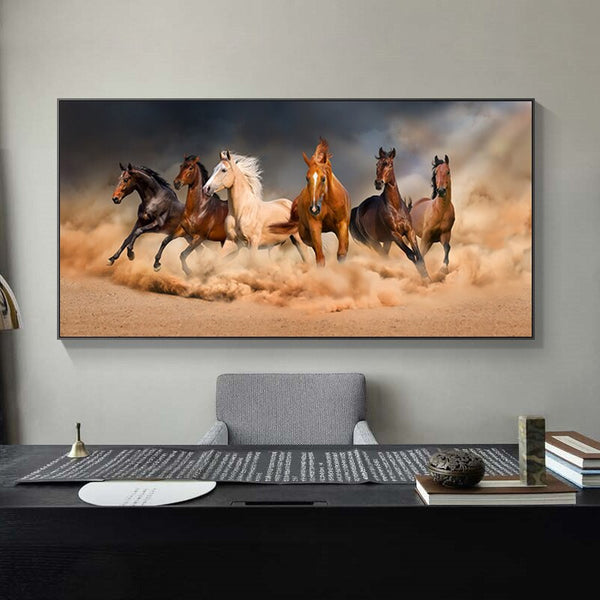 Rennend paard canvasdoek paard schilderij paard poster dieren