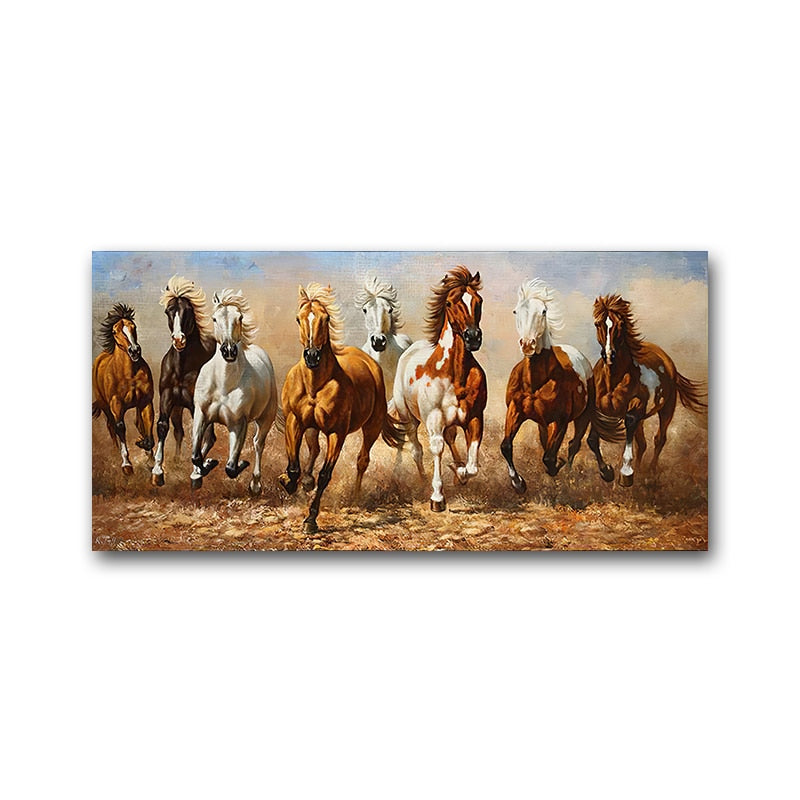 Rennende paarden canvasdoek paard op schilderij paard poster voor dieren