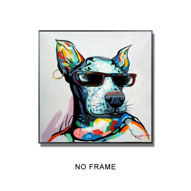 Grappige hond humor canvasdoek schilderij poster (8 varianten)