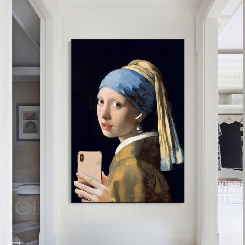 Beroemde meesters - humor - Johannes Vermeer/Vincent van Gogh/Leonardo da Vinci