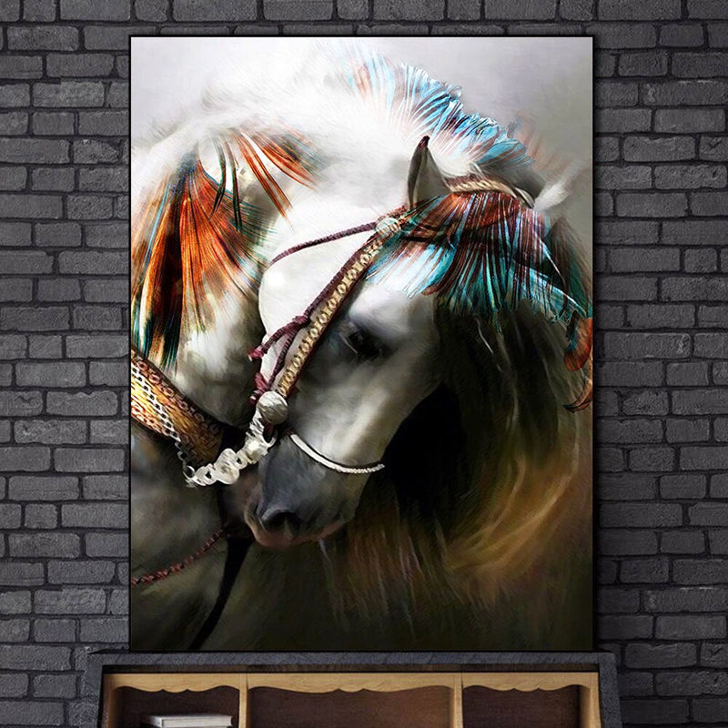 paard canvasdoek schilderij poster