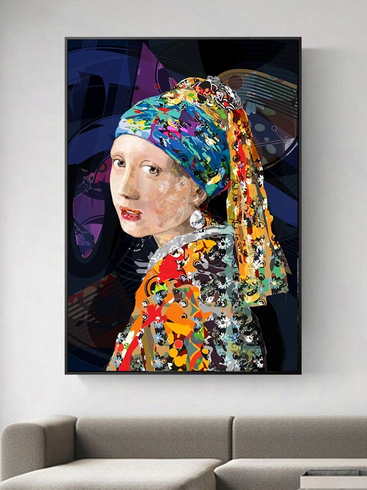 "Meisje met de Parel" - Johannes Vermeer - humor/graffiti