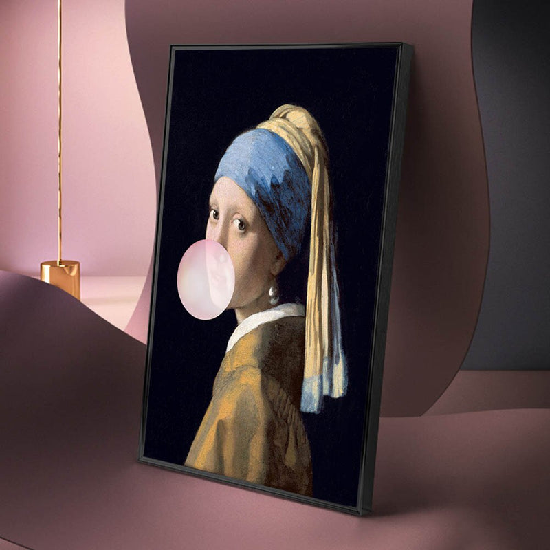 "Meisje met de Parel" - Johannes Vermeer - humor/kauwgom