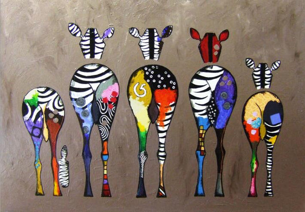 Giraffen Canvasdoek - Schilderij kinderkamer - Schilderij voor kinderen