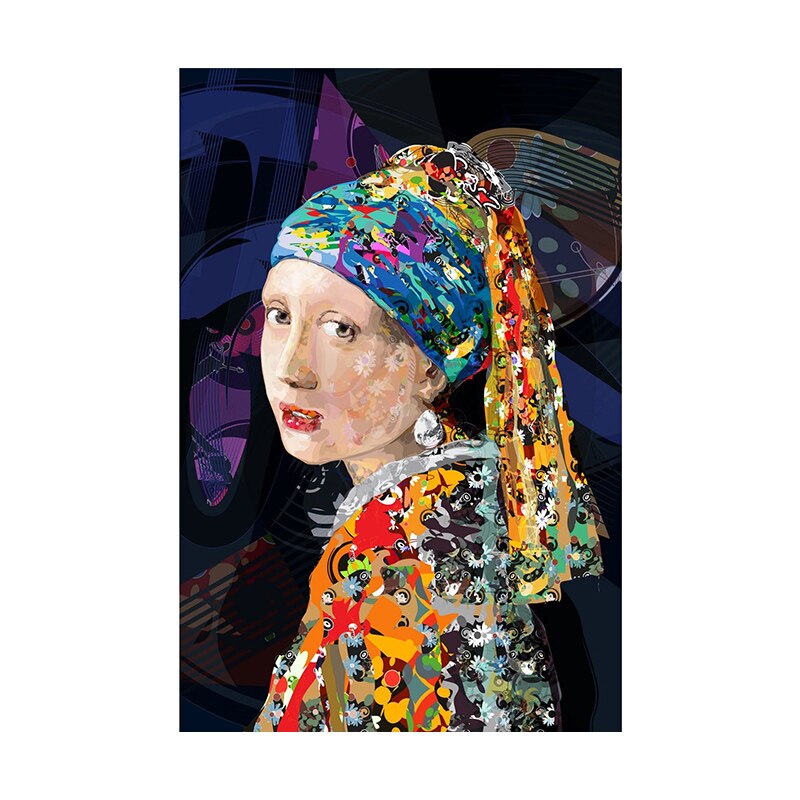 "Meisje met de Parel" - Johannes Vermeer - humor - 19 varianten