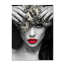 Dollar Bills met Vrouw in Canvasdoek