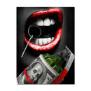 Dollar Bills met Vrouw in Canvasdoek