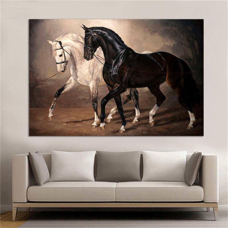 paarden zebra canvasdoek schilderij poster