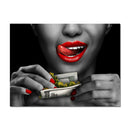 Dollar Bills met Vrouw in Canvasdoek