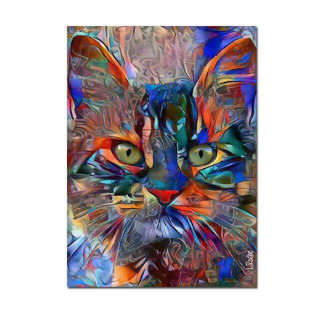 kat canvasdoek kleurrijk schilderij poster kater poes dieren