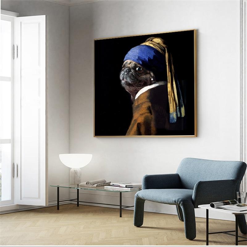 'Meisje met de Parel' - Johannes Vermeer - humor/ Kat en Hond