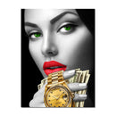 Dollar Bills met Vrouw in Canvasdoek