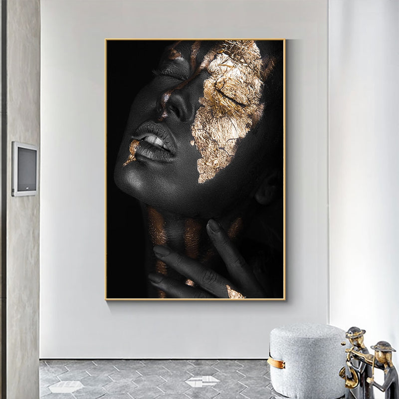 Trendy Afrika Canvasdoek - Afrika Schilderij - Afrikaanse vrouw Schilderij - Trendy