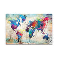Wereldkaart Canvas - Wereldkaart Schilderij - Wereldkaart Poster - Moderne Wereldkaart