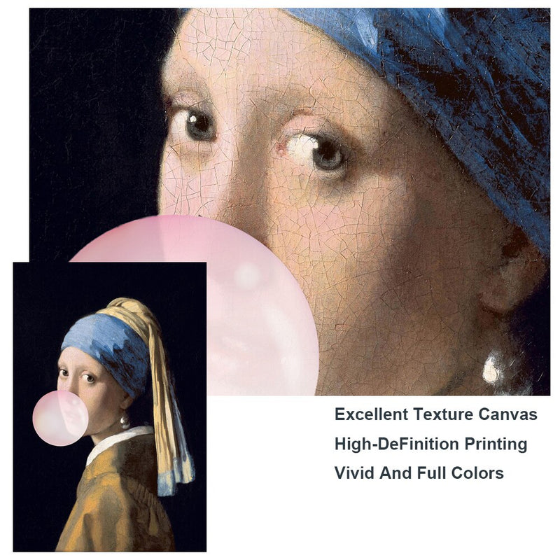 "Meisje met de Parel" - Johannes Vermeer - humor/kauwgom