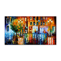 Romantisch kleurrijk wandelen bij nacht canvasdoek schilderij poster vele varianten