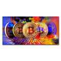 Canvasdoek - "Gouden Bitcoins in kleur" - in 5 afmetingen verkrijgbaar