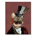 kat poes vintage canvasdoek schilderij poster humor