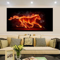 Prachtig paard in vuur canvasdoek schilderij poster dieren