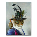 kat poes vintage canvasdoek schilderij poster humor