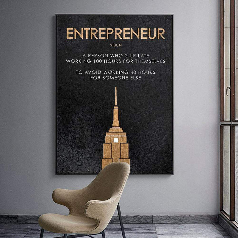 Entrepreneur Quote in Canvasdoek Korting