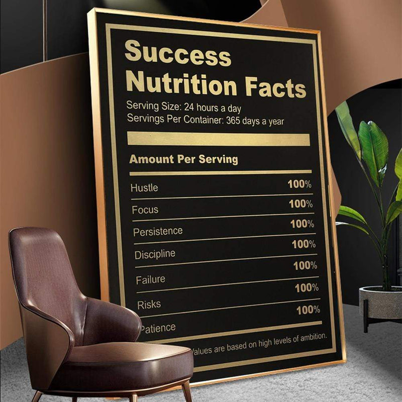 Mindset Success Nutrition Facts in Canvasposter Korting