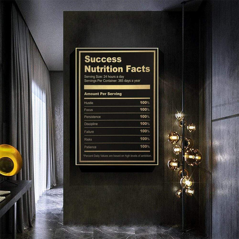 Mindset Success Nutrition Facts in Canvasposter Korting