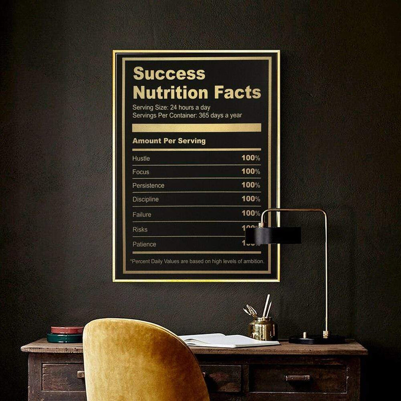 Mindset Success Nutrition Facts in Canvasposter Korting