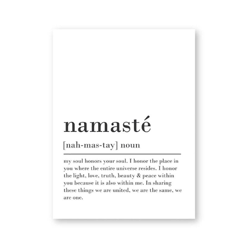 Namasté Buddha Quote in Canvasdoek 20x30cm unframed / 2 Korting