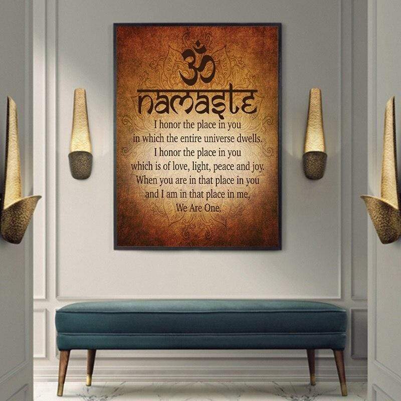 Namasté Buddha Quote in Canvasdoek Korting