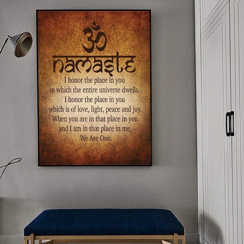 Namasté Buddha Quote in Canvasdoek Korting