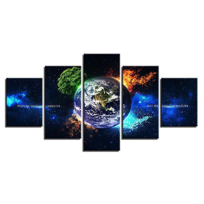 Nature Doesn't Need Us, But We Need Our Nature Canvasdoek - 5 Delen - Indigo Markt