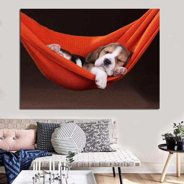 Puppy in Hangmat in Canvasdoek Korting