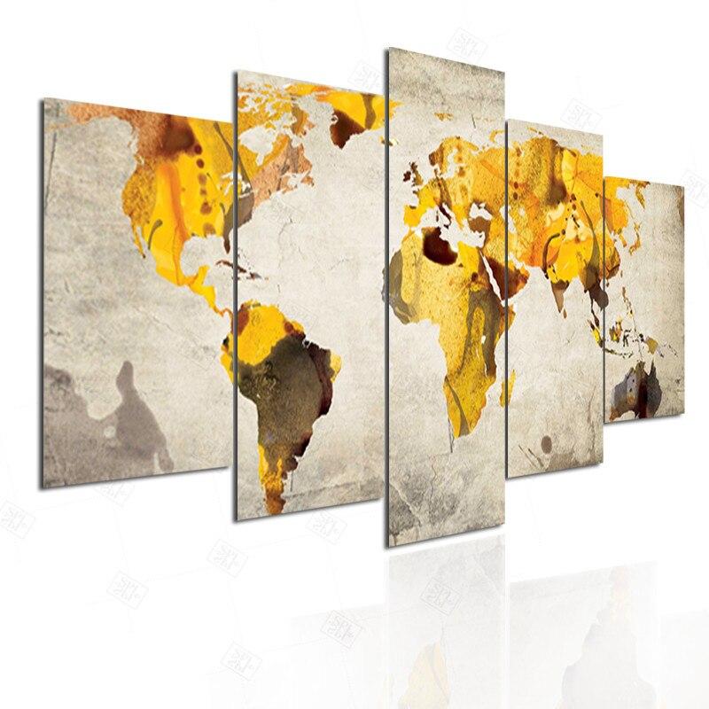 Wereldkaart Canvasdoek in Verschillende Varianten 10x15 10x20 10x25cm / 11 Korting